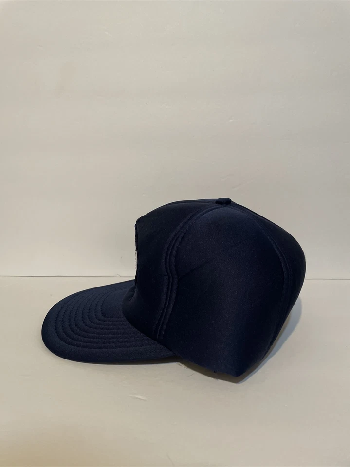 Vintage 80’s Frigidaire Parts & Service Navy Blue Snapback Trucker Hat Foam - Image 3 of 4