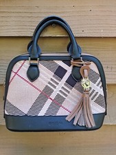Spartina 449 Natural Linen Genuine Leather Purse Daufuski Island Excellent Cond.