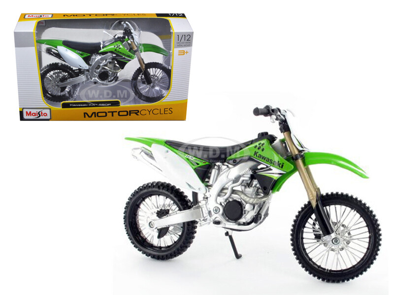 KAWASAKI KX 450F GREEN 1/12 DIECAST MOTORCYCLE MODEL BY MAISTO 31175