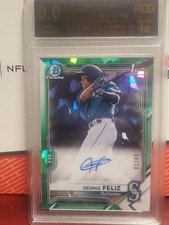 2021 Bowman Chrome GEORGE FELIZ Green Atomic Refractor Auto 81/99 FCG 9