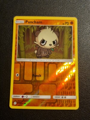 REVERSE HOLO Pokemon Sonne & Mond Kosmische Finsternis TCG Karte Pancham 119/236