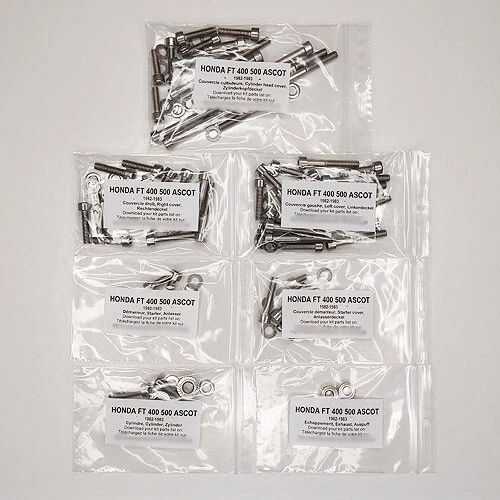 HONDA FT 400 500 ASCOT 1982 1983 Full engine stainless allen screw kit FT500