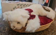 Avanti D'oro 16" White Cat Plush w/ Tags 1984 Limited Edition White Persian Bed