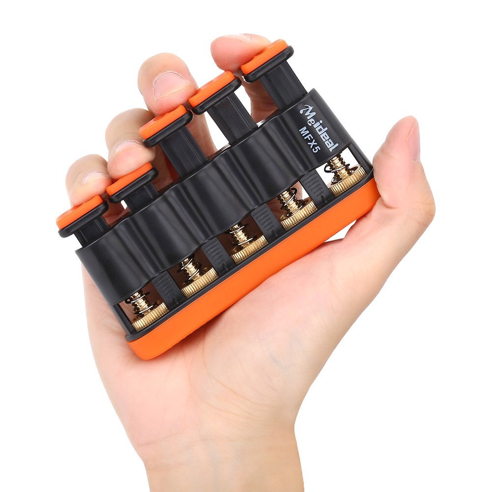 Entrenador de dedos ajustable aparato de entrenamiento de mano para guitarra trompeta y piano...