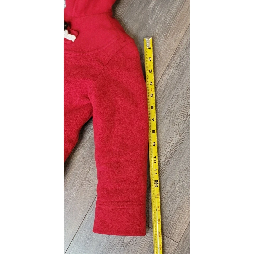 Antiguo Abrigo Azul Marino Niñas Talla XS Rojo Cremallera Completa 3 Hebillas Guisante Invierno Con Capucha Foto 2 de 4