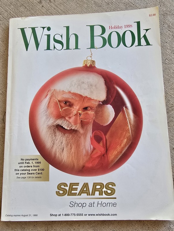 Vintage EXCELLENT Original 1998 Sears Holiday Wish Book Catalog Santa on Cover