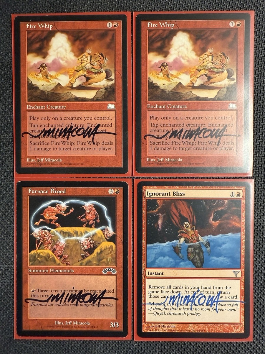 4 x MTG Cards Signed by Artist Jeff Miracola | Weatherlight