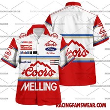 Bill Elliott Nascar Racing 1990 Uniform Apparel Clothes Hawaiian Polo Shirts