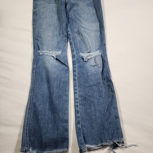 Jean ourlet vieilli MOTHER The Rascal cheville taille 27 coupe bleu sauvage ! Denim délavé - Photo 6/14