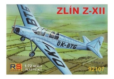 RS MODELS 92107 1/72 Zlin XII Flugzeugmodellbausatz (5 Decals)