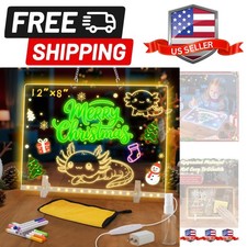 Lumiboard Led Drawing Board with 7 Colors,12"X8" Acrylic Dry Erase Board with...