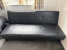 2x Argos Home Patsy FauxLeather 2Seater ClicClac SofaBed -Black