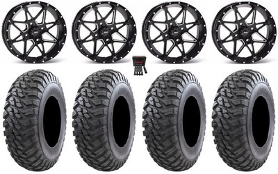 ITP Tornado 15'' Wheels Black 35'' Mongrel Tires Yamaha Viking Wolverine