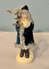 Ragon House 6” Deep Ocean Blue Belsnickel Father Christmas Santa Ornament NWT