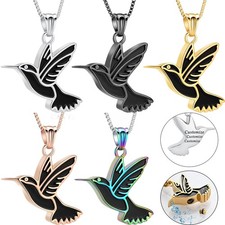 Hummingbird Urn Necklace for Ashes Stainless Steel Memorial Necklaces Ash Holder