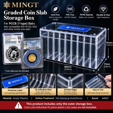 MINGT Graded Coin Slab Storage Box 10-Slot Holder Case for PCGS NGC PCCB