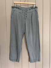 Sundance Quinn Linen Blend Lagenlook Womens High Rise Pleated Chino Pants 12