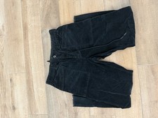 Free People Black Corduroy Cargo Pants XS Adjustable Waist Button Drawstring