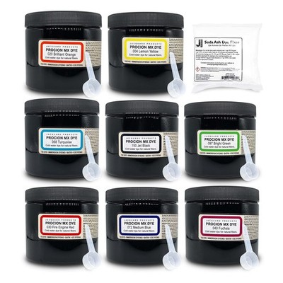 Jacquard Procion MX Dye Kit - USA Made - 8 Vibrant Colors, 8 oz Eac... Fast Ship