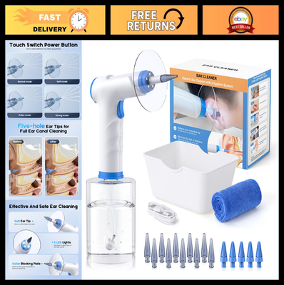 #ad Electric Ear Wax Removal Kit with Light 4 Pressure Modes Safe Ear Flush amp; 15 T $99.99