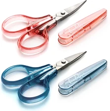 Beaditive Detail Craft Scissors Set (2 Pcs) Curved and Straight, Sharp, Compact 