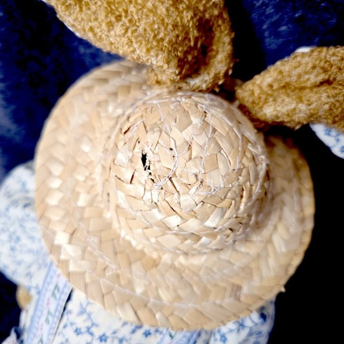 Vintage Mr & Mrs Bunny Rabbit Plush Stuffed Country Dressed 16" Sitters Easter - Picture 10 of 24