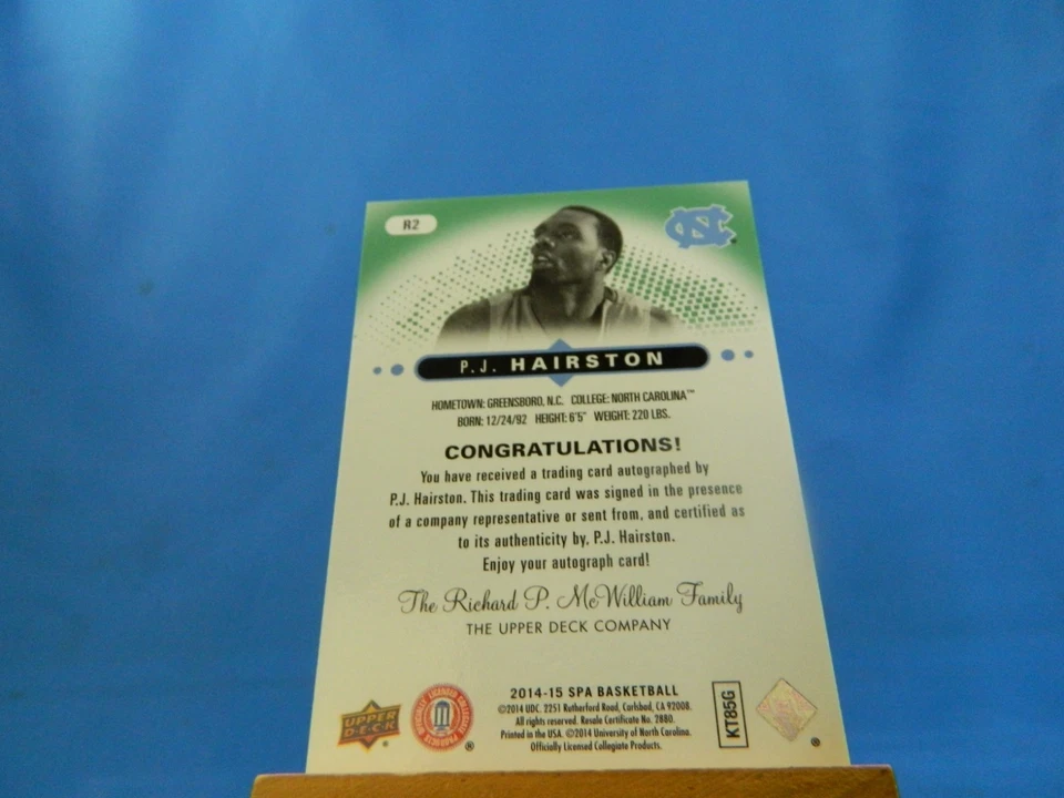 PJ Hairston SPA Sp Authentic 2014-15 RC Rookie Autograph auto /225 Green - Image 2 of 2
