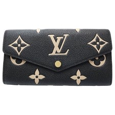 LOUIS VUITTON Portefeuille Sarah Monogram Empreinte M80496 Black Beige/181642