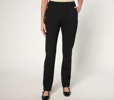 Belle by Kim Gravel REG Ponte Hollywood Waist Full Length Pants , Blk Sz 22W a66