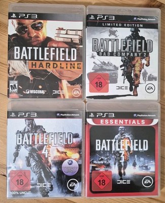 Set 4 Spiele -  Battlefield 3, 4, Hardline, Bad Company 2 - PS3  PlayStation 3  