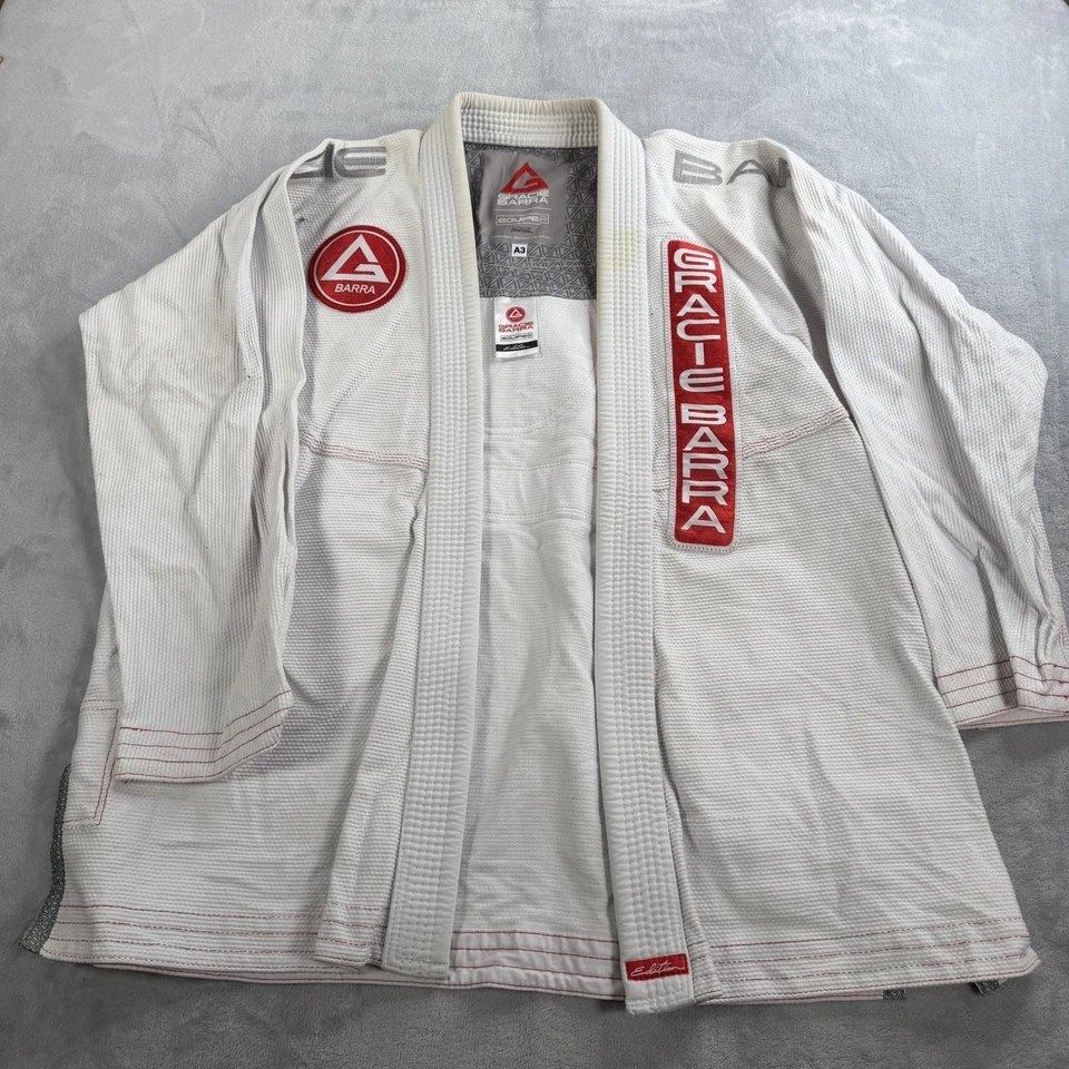 Gracie Barra Gi A3 Blanco BJJ Kimono Conjunto Chaqueta Top y Pantalones GB1 Equipe Atleta Foto 2 de 4