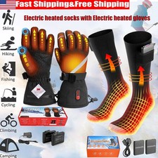 Washable Motorcycle Heated Gloves + Heated Socks Electric Warmer 5000mAh Battery
