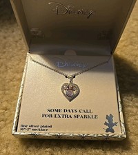 Disney Minnie Mouse Silver Plated 16 Inch Necklace New In Box Extra Sparkle