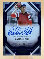 2025 Topps Tier One - Carlton Fisk #T1A-CF Auto Blue Foil /49 Chicago White Sox