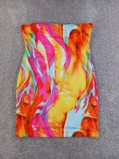 Shein XL Womens Dress Mini Multicolor Polyester Blend Strapless