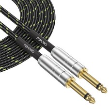FEMORO Electric Guitar Cable 10 ft, Instrument 1/4 Inch Audio 10 Feet, Silver