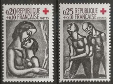 N° 1323/24**  PAIRE CROIX-ROUGE 1961
