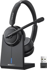 Wireless Headset with Mic for Work, Bluetooth Headset with Microphone Noise Canc