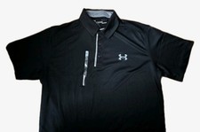 Under Armour 1290140 Men's Tech Performance Loose-Fit Golf Polo Shirt Black XL.