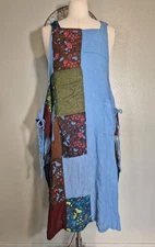 Kathmandu Imports Mushroom Patchwork Women's Overalls Chore Apron One Size