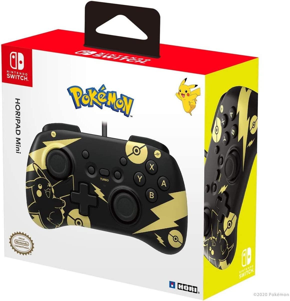 Regalo Pokémon: Controller HORI Mini Pikachu Black & Gold per Bambini