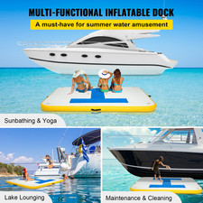 Inflatable Dock Platform 8x5 ft with Electric Air Pump - Durable Floating Dock w