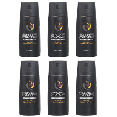 6 Pack AXE Dark Temptation Men's Deodorant Body Spray 150ml 48H