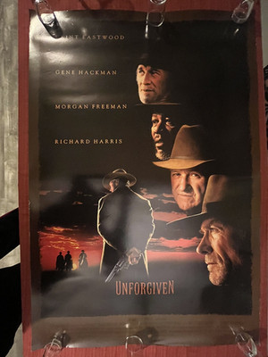 UNFORGIVEN (1992) Original Movie Poster, Double Sided 27x40 Eastwood, Hackman 