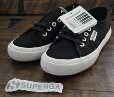 Superga 2750 Cotu Classic Black / White Canvas Low Sneakers Unisex W5 M3.5 New
