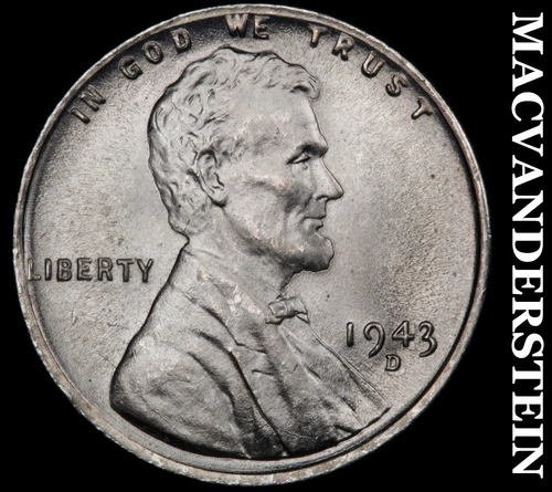 1943-D Lincoln Wheat Cent- Choice Gem Brilliant Uncirculated Luster #J4037