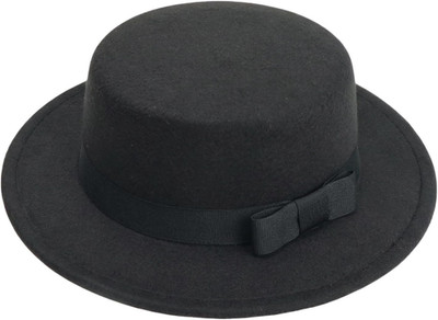 Klassischer Fedora-Hut Mit Breiter Krempe Und Schleife Für Herren Und Damen, Fla