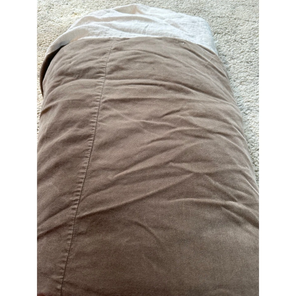 Funda nórdica Williams-Sonoma Home terciopelo lino Full Queen beige topo marrón  Foto 3 de 4