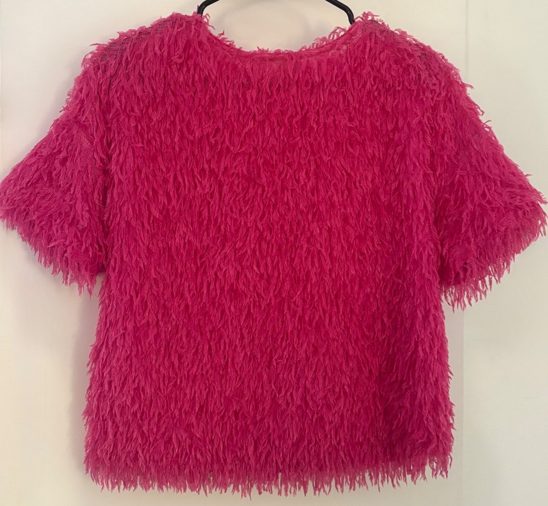 Zara Hot Pink Fuzzy Fluffy Top Kids size 13/14