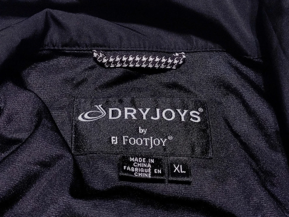 Vintage FOOTJOY Dryjoys Full Zip Convertible Golf Jacket Black Checks Men's XL - Image 2 of 4